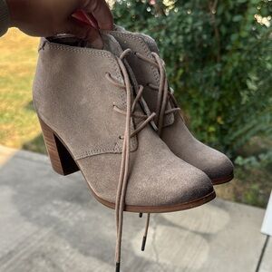 Toms Taupe Suede Ankle Booties